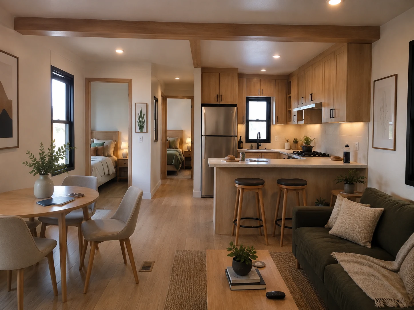 Interior amplio de proyecto residencial formado por varios módulos