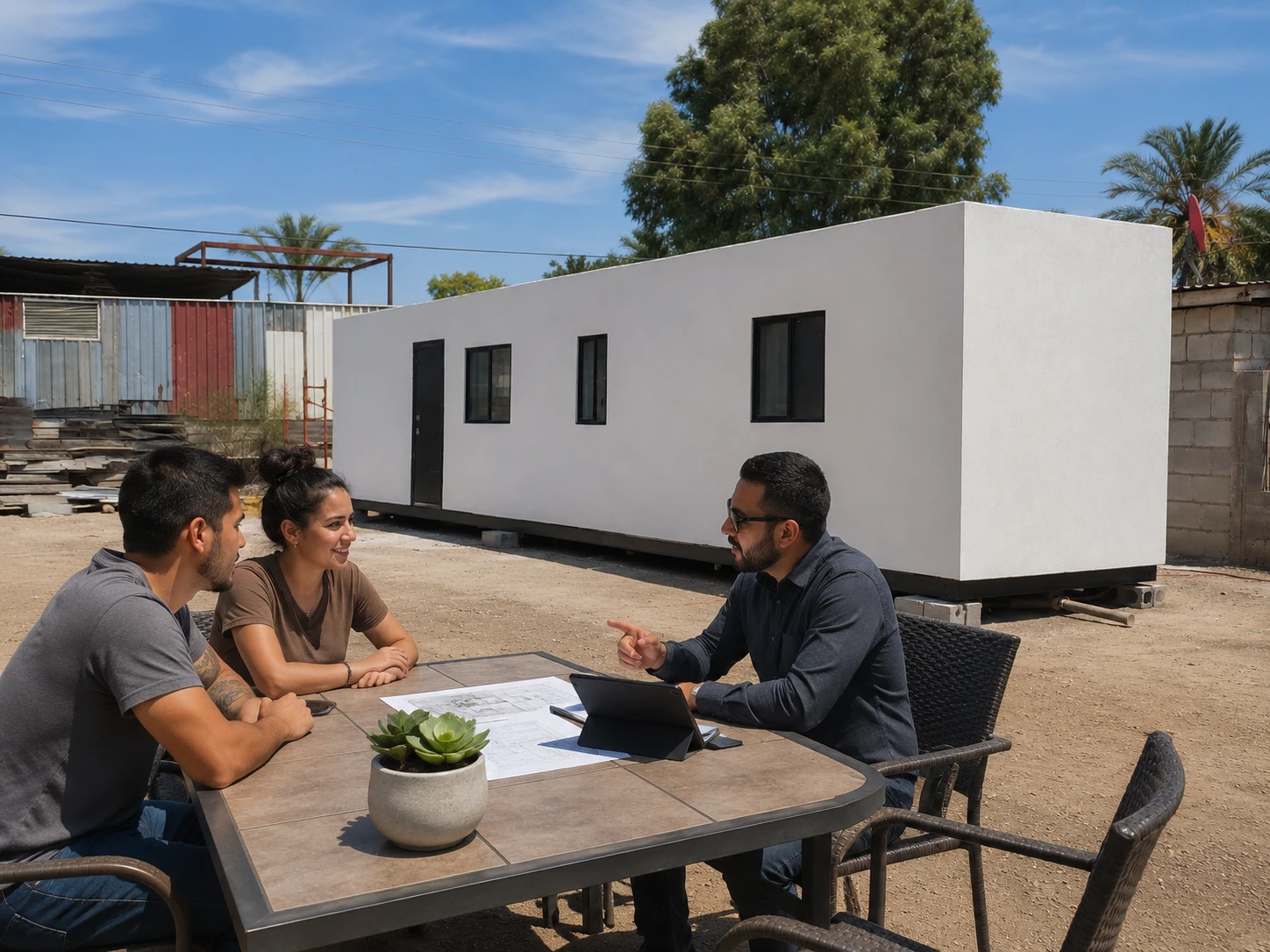 Reunión para definir el proyecto de cocina modular